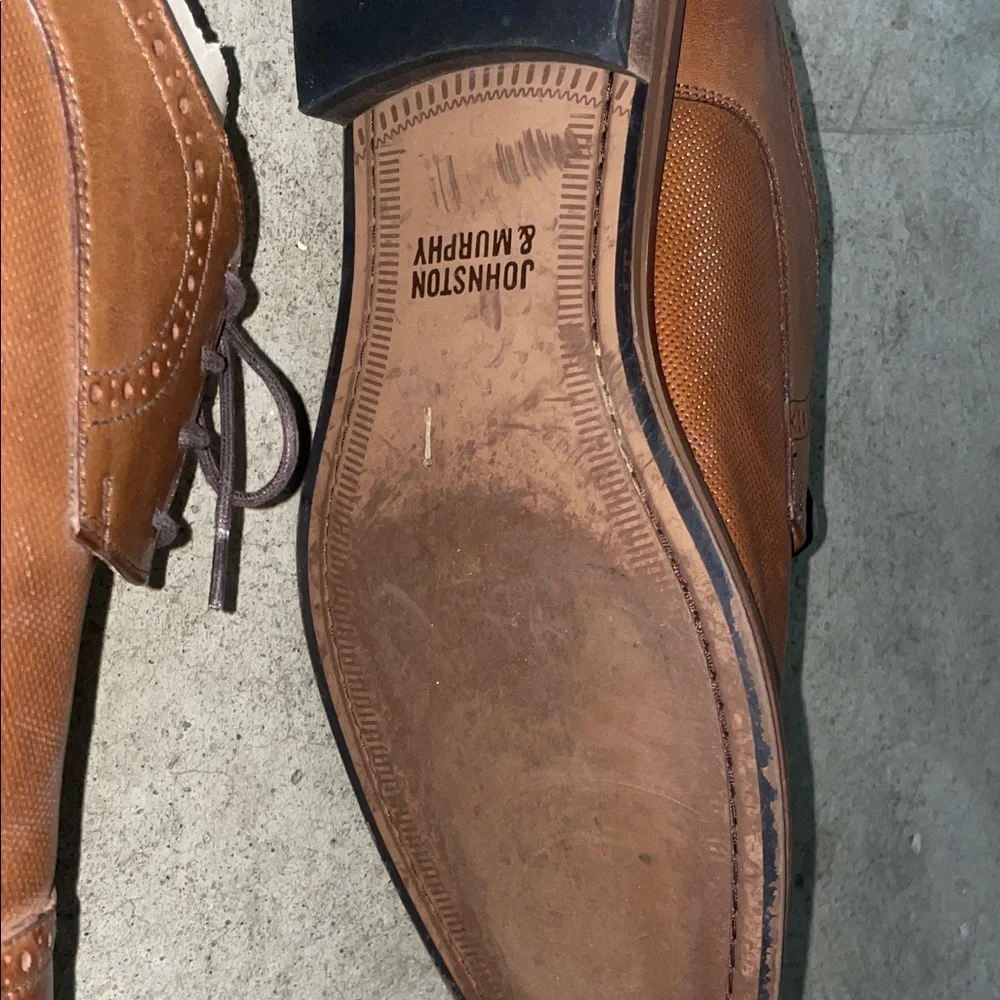 Johnston & Murphy Tan Leather Oxfords - Picture 3 of 8
